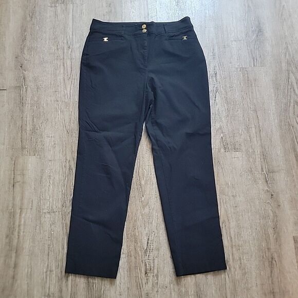 JM Collection Dress Pants Sz 14 Black High Rise 28.5" Inseam - Picture 2 of 7